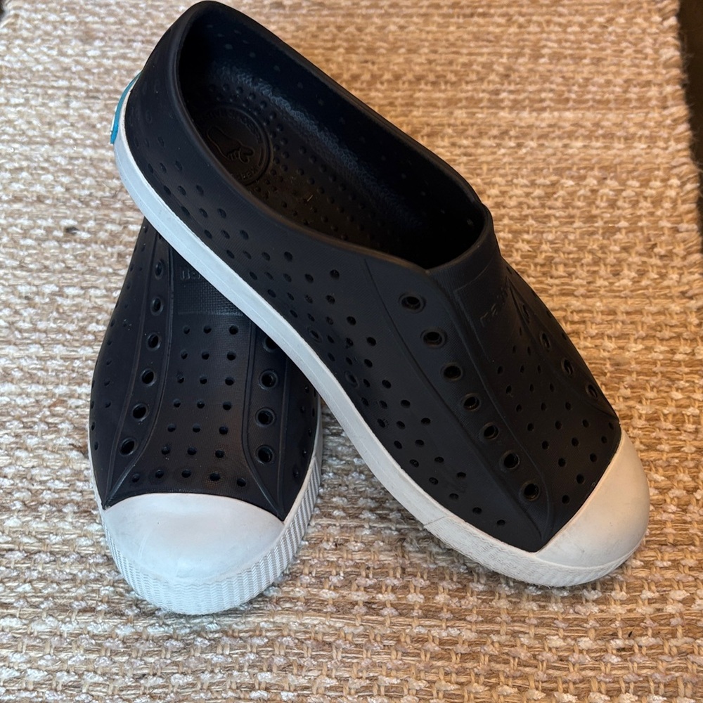 Native Jefferson Black Perforated Slip-On Shoes